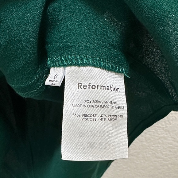 Reformation Deep Green Long Sleeve Dress - Picture 7 of 7